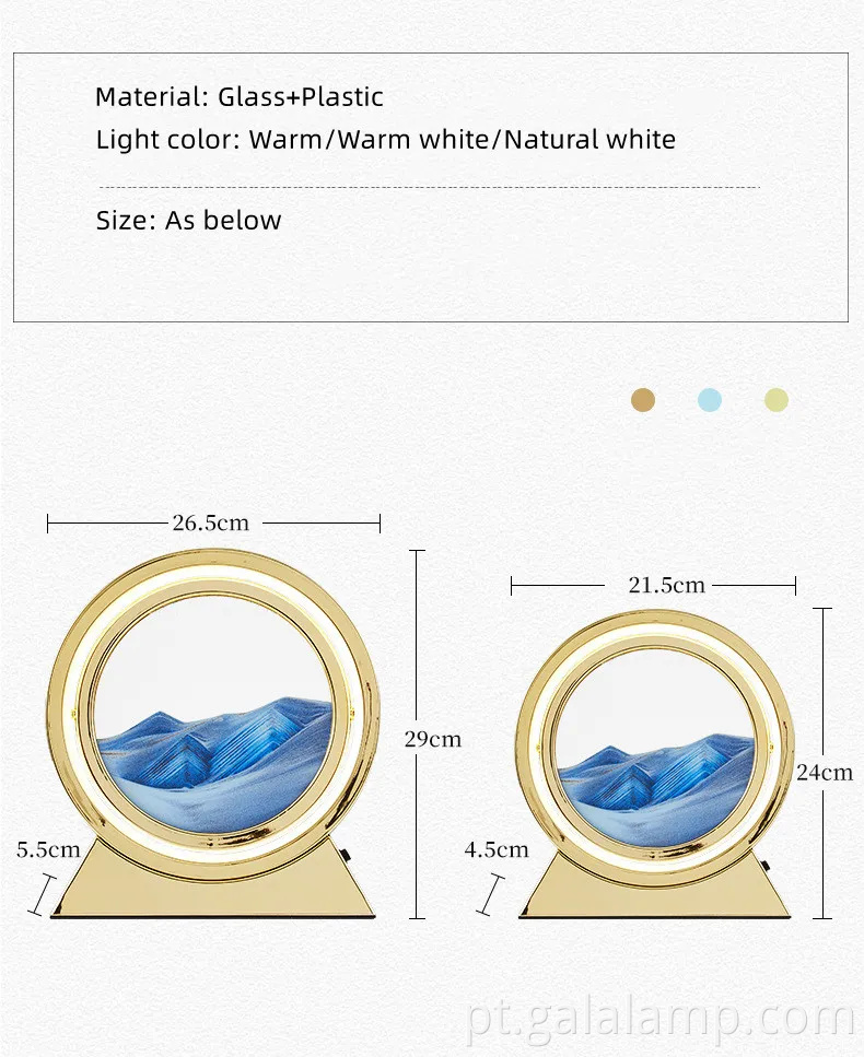 Pintura de areia movediça em 3D, luz noturna, artesanato de ornamento